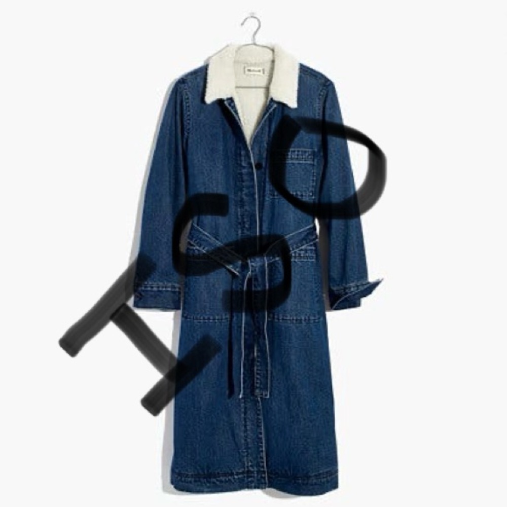 ‼️DISO‼️ Madewell Denim Duster Sherpa Edition